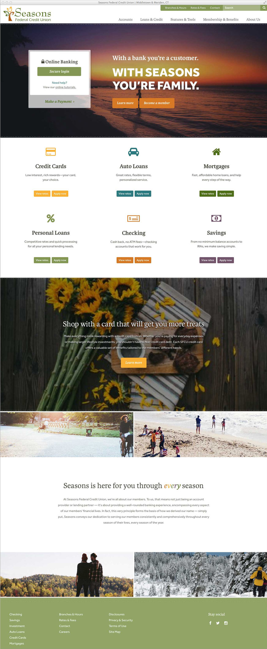 Seasons Federal Credit Union's new website