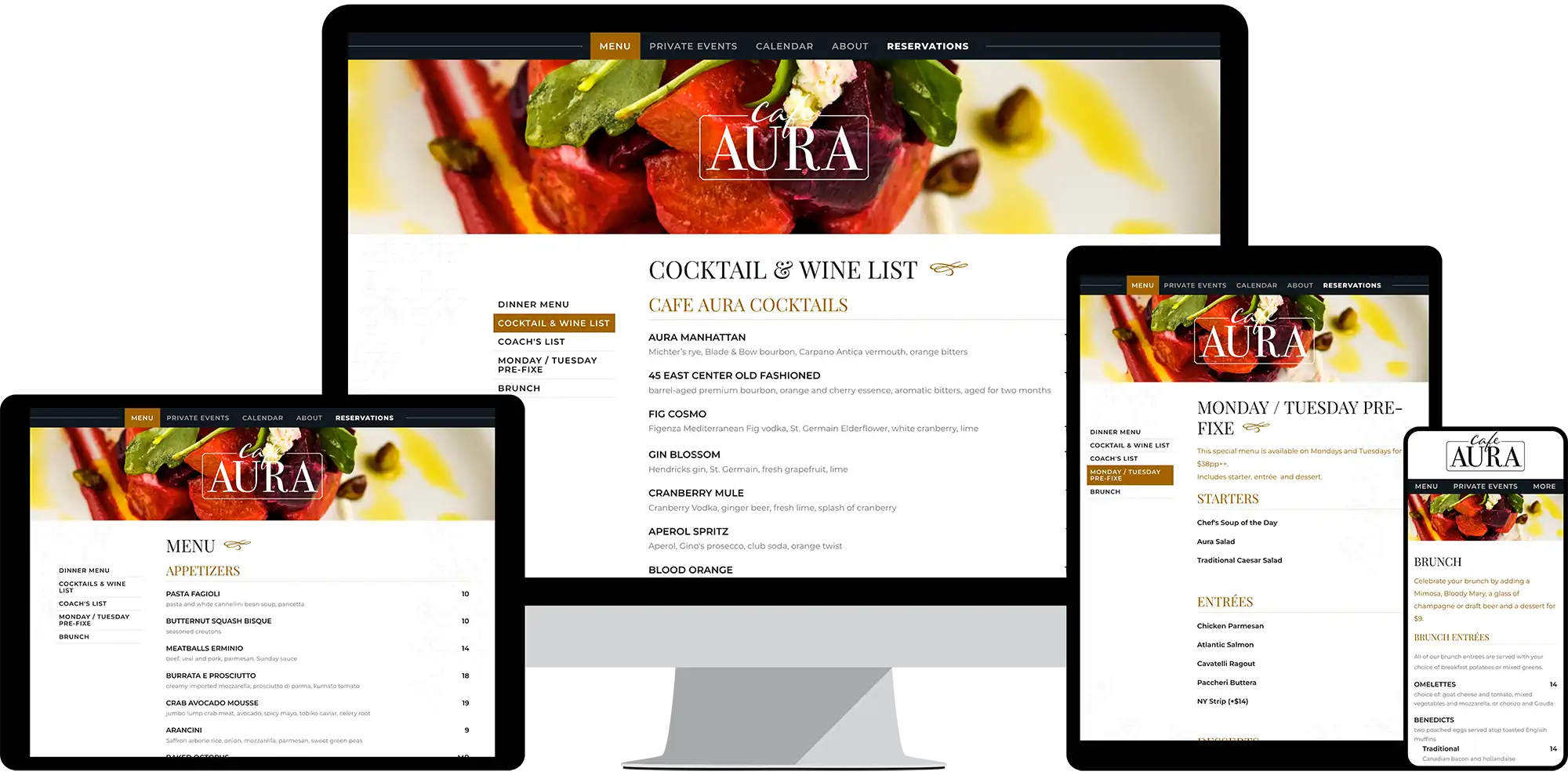 Café Aura Menus